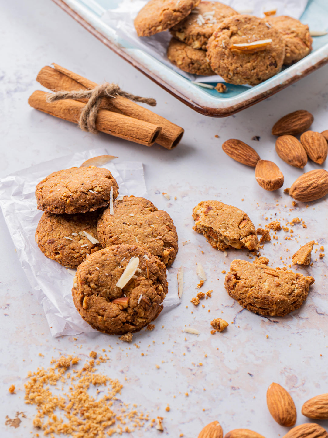 Nutty Almond Khapli Cookies