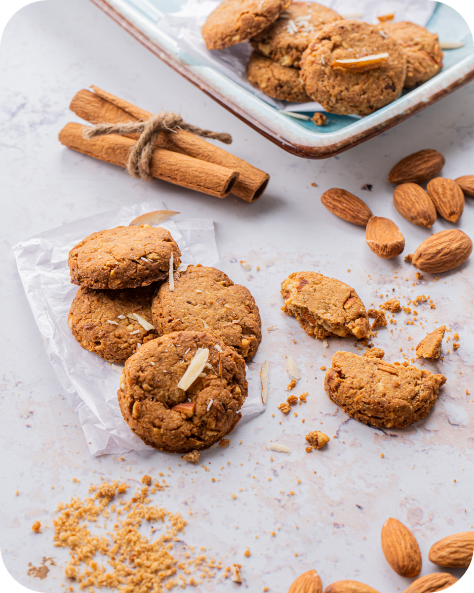 Nutty Almond Khapli Cookies