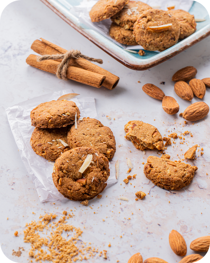 Nutty Almond Khapli Cookies